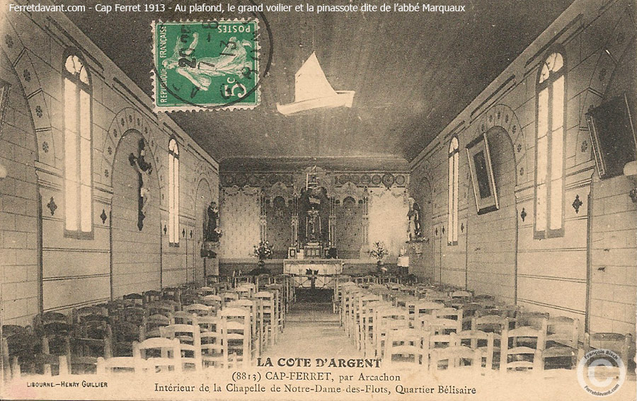 Ferretdavant.com - L'intérieur de la chapelle du Cap-Ferret en 1913