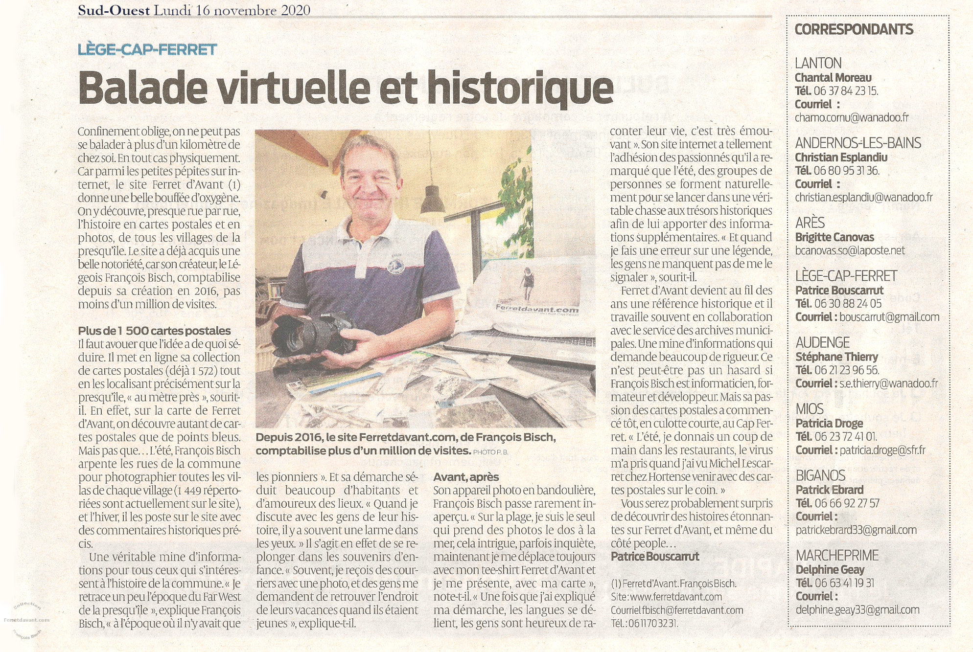 Article du journal Sud-Ouest sur Ferretdavant.com