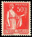 Type Paix 1ère série 50c rose-rouge