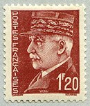 Maréchal Pétain, type Hourriez, 1F20 brun-rouge