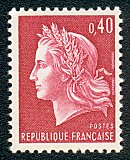 La République de Cheffer 0F40 rouge gravé
avec 2 bandes de phosphore