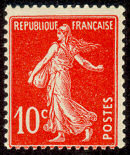 Semeuse camée 10c rouge