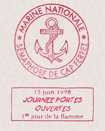 Ferretdavant - Flamme postale de la journée portes ouvertes du sémaphore de Lège-Cap Ferret
